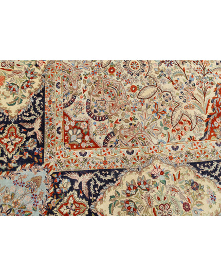 Tabriz 12' 10" X 19' 6" Hand Knotted Wool & Silk Rug 12' 10" X 19' 6" (391 X 594) / Ivory / Wool & Silk