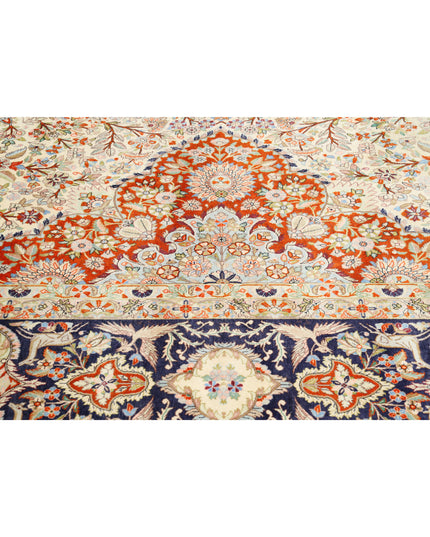Tabriz 12' 10" X 19' 6" Hand Knotted Wool & Silk Rug 12' 10" X 19' 6" (391 X 594) / Ivory / Wool & Silk