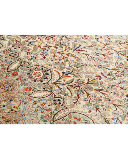Tabriz 12' 10" X 19' 6" Hand Knotted Wool & Silk Rug 12' 10" X 19' 6" (391 X 594) / Ivory / Wool & Silk