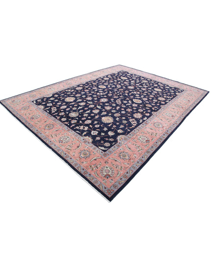 Tabriz 9' 2" X 12' 0" Hand Knotted Wool & Silk Rug 9' 2" X 12' 0" (280 X 366) / Blue / Wool & Silk