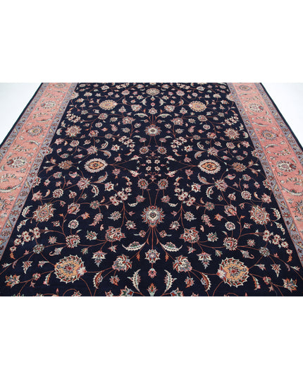 Tabriz 9' 2" X 12' 0" Hand Knotted Wool & Silk Rug 9' 2" X 12' 0" (280 X 366) / Blue / Wool & Silk