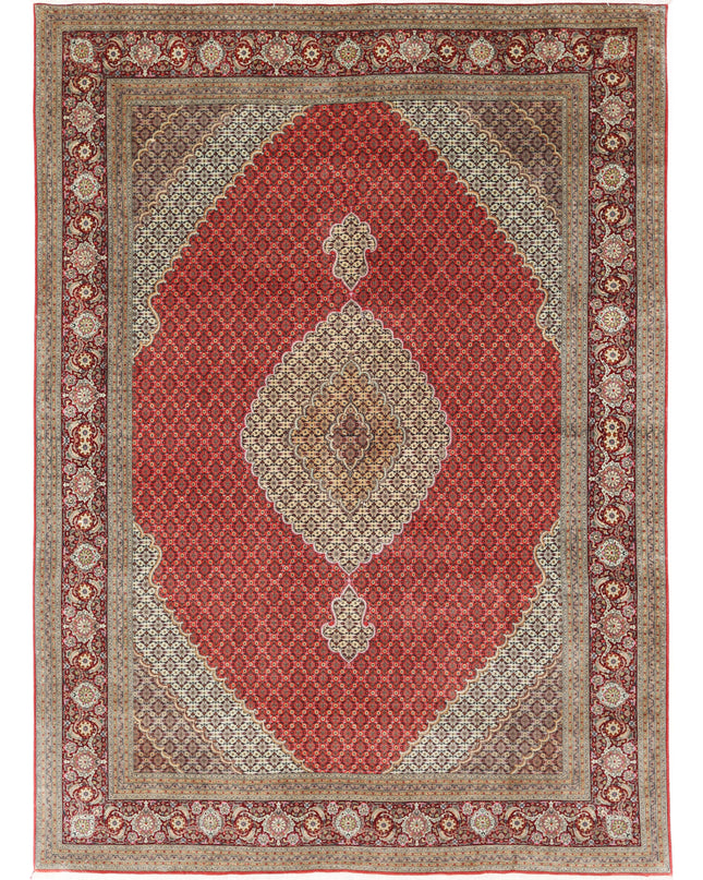 Tabriz 8' 0" X 11' 3" Hand Knotted Wool & Silk Rug 8' 0" X 11' 3" (244 X 343) / Peach / Wool & Silk