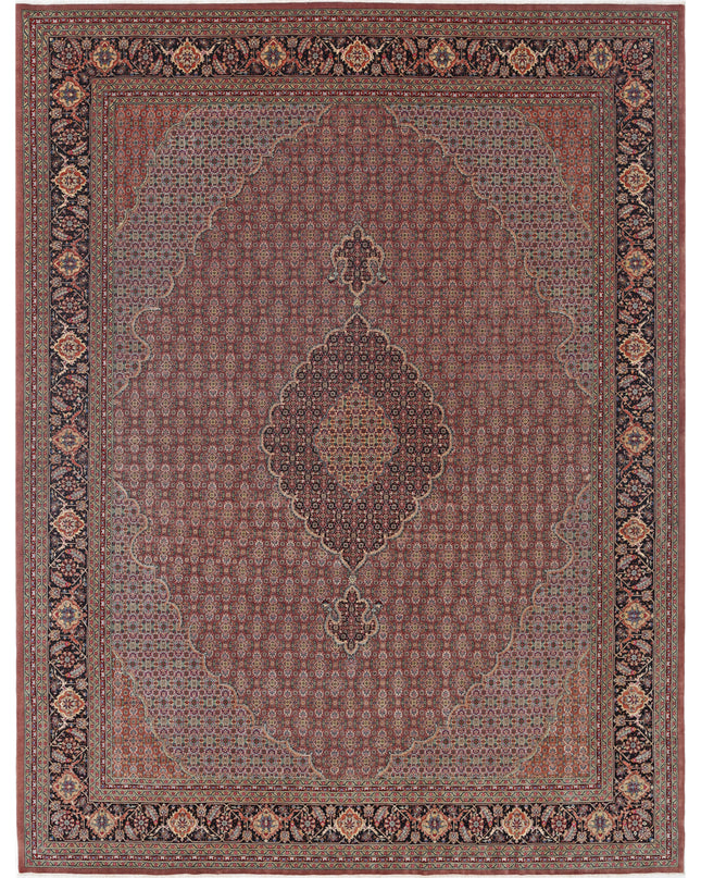 Tabriz 10' 1" X 12' 10" Hand Knotted Wool & Silk Rug 10' 1" X 12' 10" (307 X 391) / Lilac / Wool & Silk