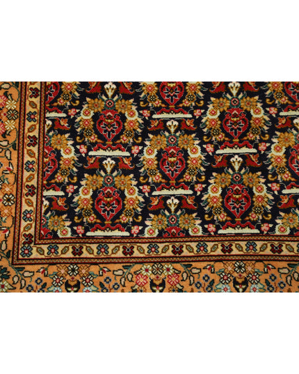 Tabriz 3' 4" X 4' 11" Hand Knotted Wool & Silk Rug 3' 4" X 4' 11" (101 X 150) / Blue / Wool & Silk