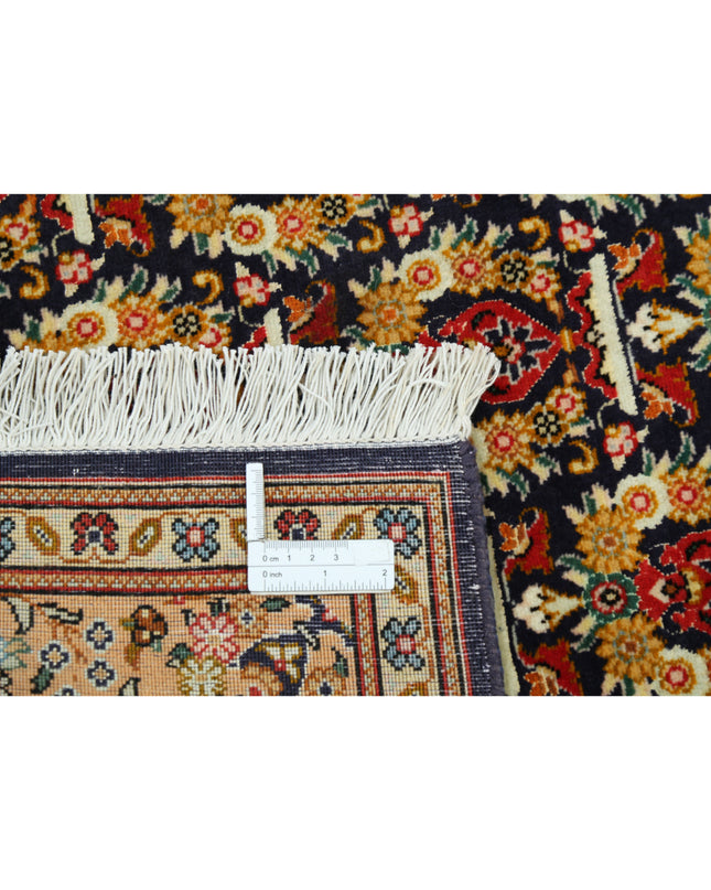 Tabriz 3' 4" X 4' 11" Hand Knotted Wool & Silk Rug 3' 4" X 4' 11" (101 X 150) / Blue / Wool & Silk