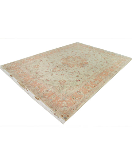 Tabriz 8' 1" X 11' 8" Hand Knotted Wool & Silk Rug 8' 1" X 11' 8" (246 X 356) / Beige / Wool & Silk