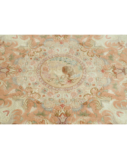 Tabriz 8' 1" X 11' 8" Hand Knotted Wool & Silk Rug 8' 1" X 11' 8" (246 X 356) / Beige / Wool & Silk