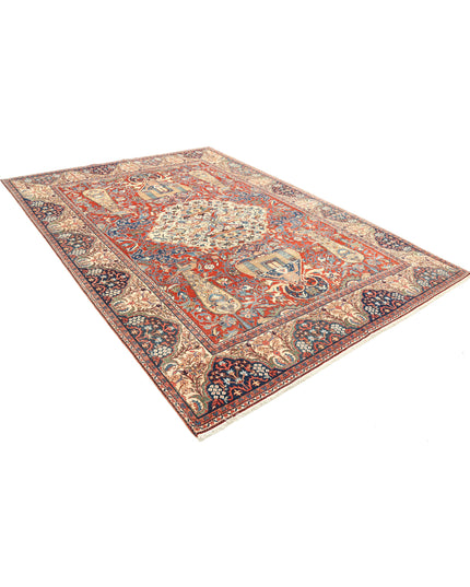 Tehran 7' 10" X 10' 10" Hand Knotted Wool Rug 7' 10" X 10' 10" (239 X 330) / Red / Wool