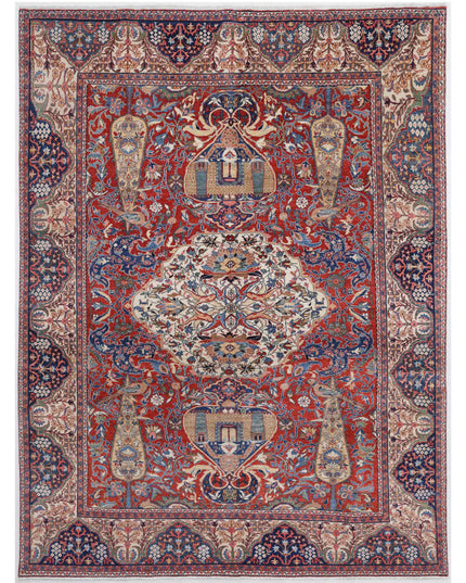 Tehran 7' 10" X 10' 10" Hand Knotted Wool Rug 7' 10" X 10' 10" (239 X 330) / Red / Wool