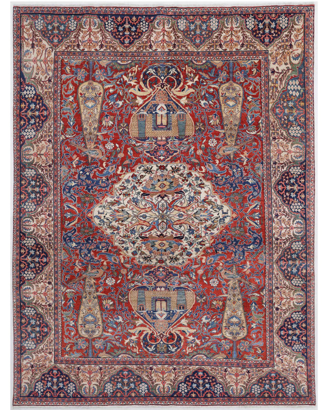 Tehran 7' 10" X 10' 10" Hand Knotted Wool Rug 7' 10" X 10' 10" (239 X 330) / Red / Wool