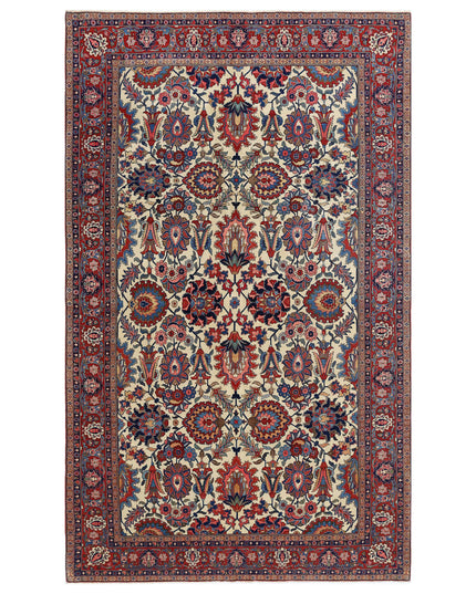 Tehran 6' 9" X 11' 0" Hand Knotted Wool & Silk Rug 6' 9" X 11' 0" (206 X 335) / Ivory / Wool & Silk