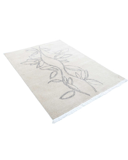 Texture 4' 7" X 6' 1" Hand Knotted Wool Rug 4' 7" X 6' 1" (140 X 185) / Beige / Wool