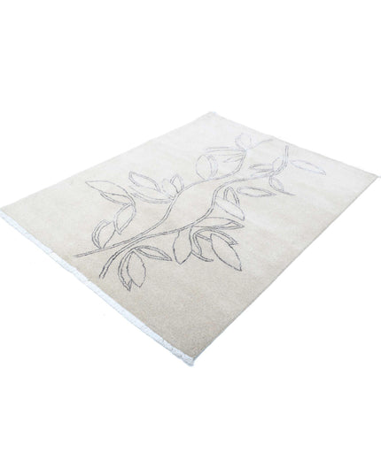 Texture 4' 7" X 6' 1" Hand Knotted Wool Rug 4' 7" X 6' 1" (140 X 185) / Beige / Wool