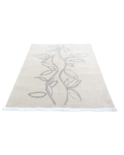 Texture 4' 7" X 6' 1" Hand Knotted Wool Rug 4' 7" X 6' 1" (140 X 185) / Beige / Wool