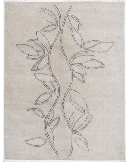 Texture 4' 7" X 6' 1" Hand Knotted Wool Rug 4' 7" X 6' 1" (140 X 185) / Beige / Wool