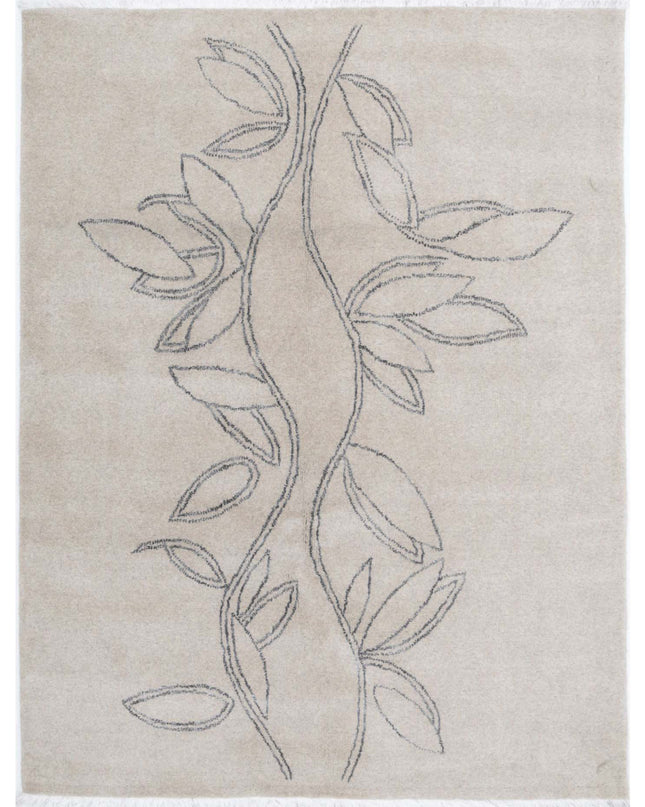 Texture 4' 7" X 6' 1" Hand Knotted Wool Rug 4' 7" X 6' 1" (140 X 185) / Beige / Wool