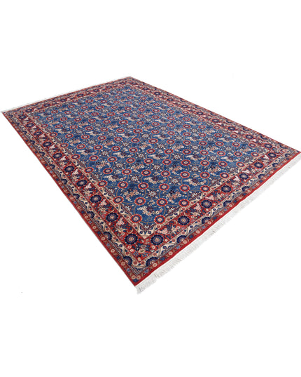 Varamin 6' 10" X 9' 5" Hand Knotted Wool Rug 6' 10" X 9' 5" (208 X 287) / Blue / Wool