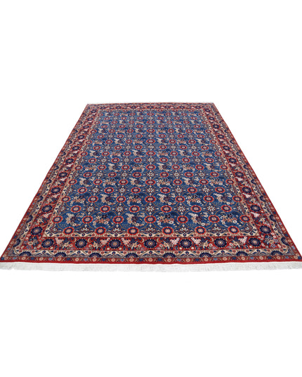 Varamin 6' 10" X 9' 5" Hand Knotted Wool Rug 6' 10" X 9' 5" (208 X 287) / Blue / Wool