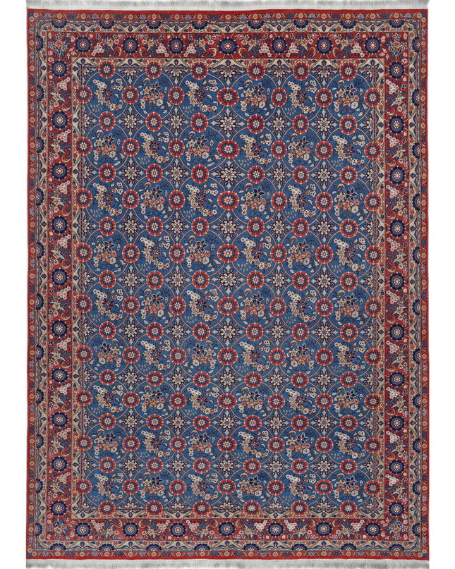 Varamin 6' 10" X 9' 5" Hand Knotted Wool Rug 6' 10" X 9' 5" (208 X 287) / Blue / Wool