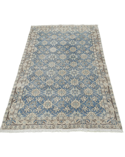 Varamin 3' 3" X 5' 0" Hand Knotted Wool Rug 3' 3" X 5' 0" (99 X 152) / Blue / Wool