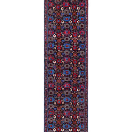 Varamin 3' 3" X 12' 8" Hand Knotted Wool Rug 3' 3" X 12' 8" (99 X 386) / Blue / Wool
