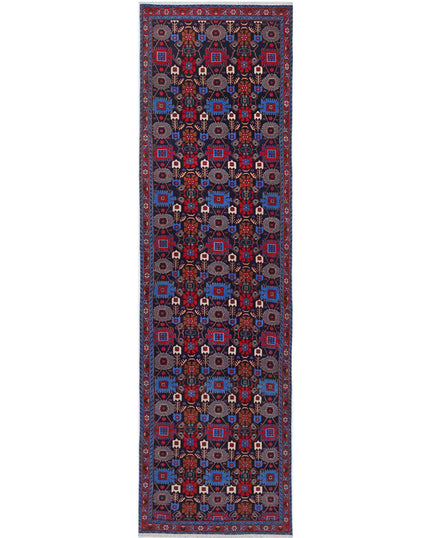 Varamin 3' 3" X 12' 8" Hand Knotted Wool Rug 3' 3" X 12' 8" (99 X 386) / Blue / Wool