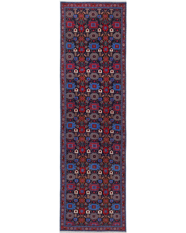 Varamin 3' 3" X 12' 8" Hand Knotted Wool Rug 3' 3" X 12' 8" (99 X 386) / Blue / Wool