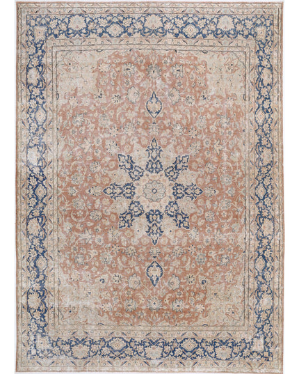 Vintage 9' 9" X 12' 11" Hand Knotted Wool Rug 9' 9" X 12' 11" (297 X 394) / Ivory / Wool