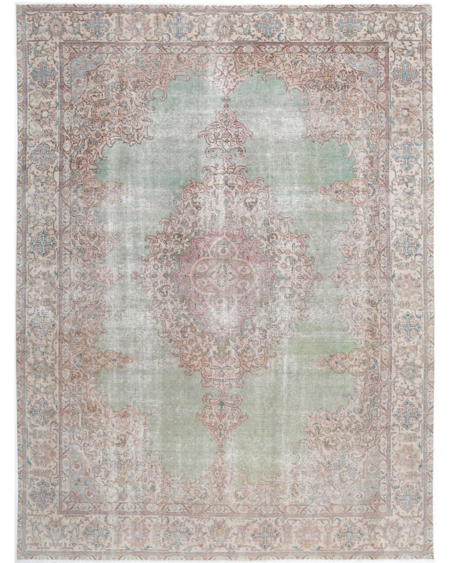 Vintage 9' 7" X 13' 1" Hand Knotted Wool Rug 9' 7" X 13' 1" (292 X 399) / Grey / Wool