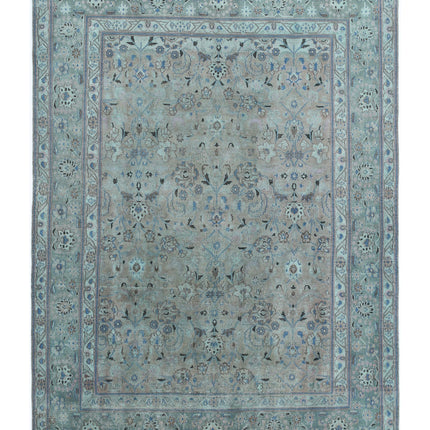 Vintage 6' 10" X 9' 8" Hand Knotted Wool Rug 6' 10" X 9' 8" (208 X 295) / Teal / Wool