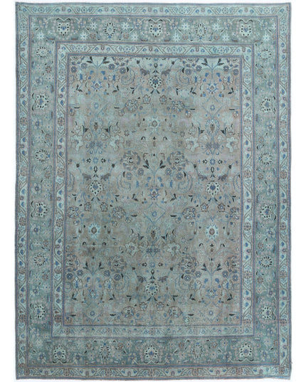 Vintage 6' 10" X 9' 8" Hand Knotted Wool Rug 6' 10" X 9' 8" (208 X 295) / Teal / Wool