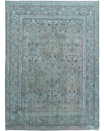 Vintage 6' 10" X 9' 8" Hand Knotted Wool Rug 6' 10" X 9' 8" (208 X 295) / Teal / Wool
