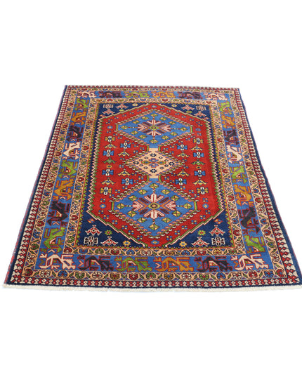 Yalameh 3' 7" X 5' 0" Hand Knotted Wool Rug 3' 7" X 5' 0" (109 X 152) / Rust / Wool