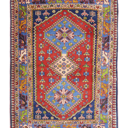 Yalameh 3' 7" X 5' 0" Hand Knotted Wool Rug 3' 7" X 5' 0" (109 X 152) / Rust / Wool