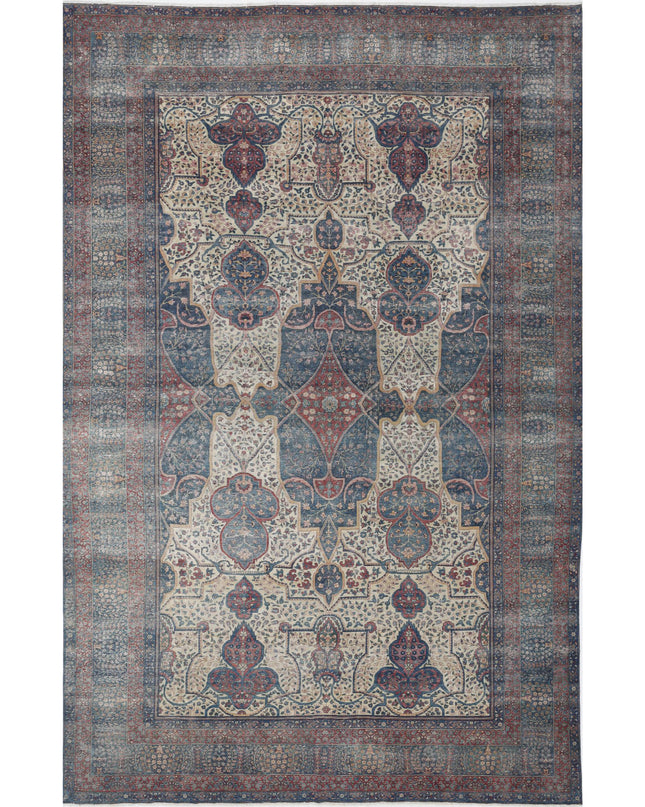 Yazd 11' 8" X 18' 4" Hand Knotted Wool Rug 11' 8" X 18' 4" (356 X 559) / Ivory / Wool