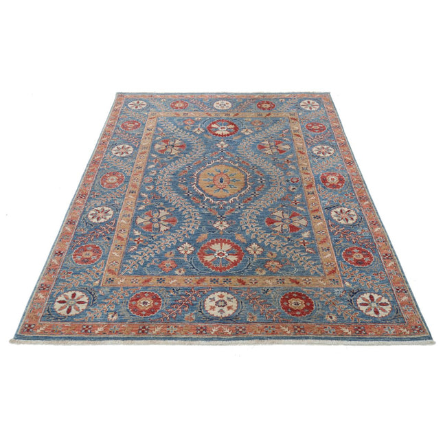 Suzani 4'11" X 6'4" Wool Hand-Knotted Rug
