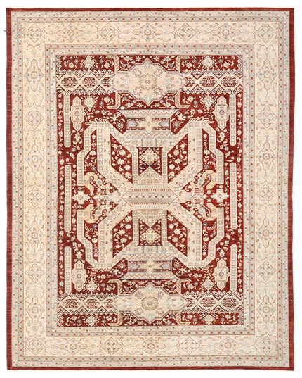 Ziegler 10' 1" X 13' 3" Hand Knotted Wool Rug 10' 1" X 13' 3" (307 X 404) / Red / Wool