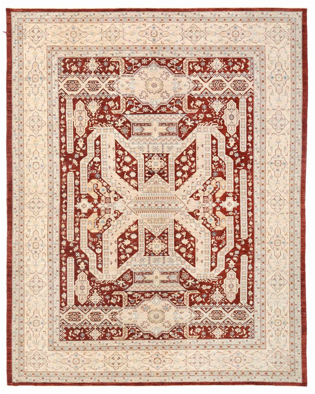 Ziegler 10' 1" X 13' 3" Hand Knotted Wool Rug 10' 1" X 13' 3" (307 X 404) / Red / Wool