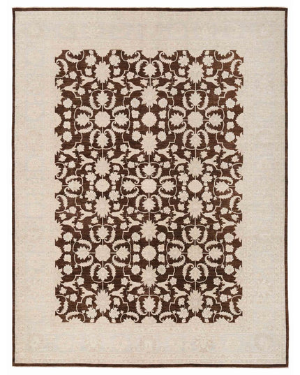 Ziegler 9' 0" X 12' 0" Hand Knotted Wool Rug 9' 0" X 12' 0" (274 X 366) / Brown / Wool