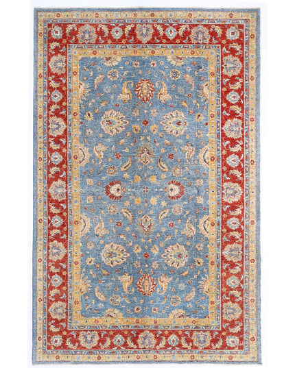Ziegler 6' 5" X 10' 3" Hand Knotted Wool Rug 6' 5" X 10' 3" (196 X 312) / Blue / Wool
