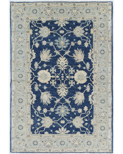 Ziegler 4' 2" X 6' 3" Hand Knotted Wool Rug 4' 2" X 6' 3" (127 X 191) / Blue / Wool