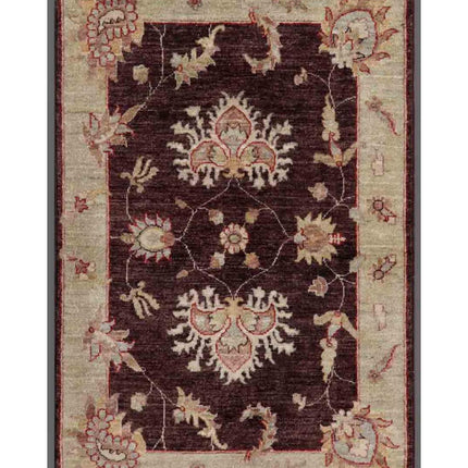 Ziegler 2' 8" X 3' 11" Hand Knotted Wool Rug 2' 8" X 3' 11" (81 X 119) / Brown / Wool