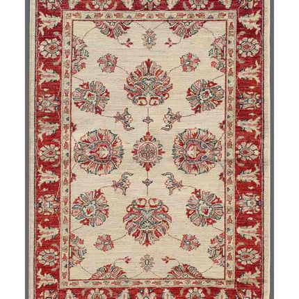 Ziegler 3' 3" X 4' 8" Hand Knotted Wool Rug 3' 3" X 4' 8" (99 X 142) / Ivory / Wool