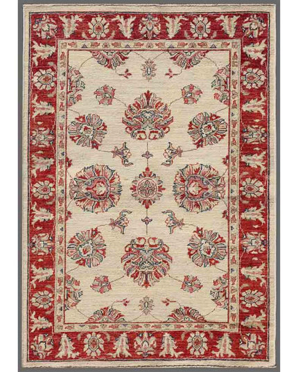 Ziegler 3' 3" X 4' 8" Hand Knotted Wool Rug 3' 3" X 4' 8" (99 X 142) / Ivory / Wool