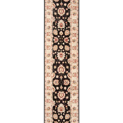 Ziegler 2' 6" X 10' 3" Hand Knotted Wool Rug 2' 6" X 10' 3" (76 X 312) / Black / Wool