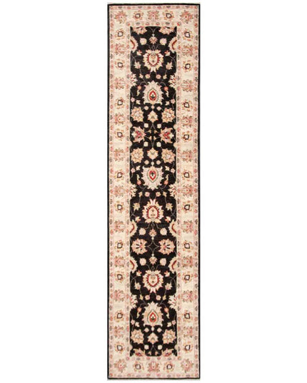 Ziegler 2' 6" X 10' 3" Hand Knotted Wool Rug 2' 6" X 10' 3" (76 X 312) / Black / Wool