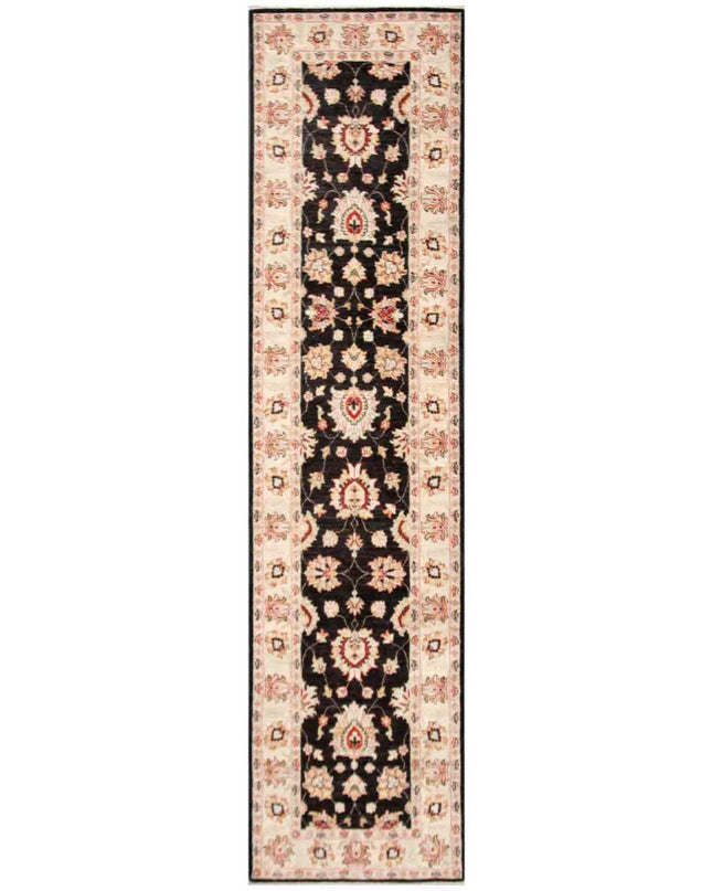 Ziegler 2' 6" X 10' 3" Hand Knotted Wool Rug 2' 6" X 10' 3" (76 X 312) / Black / Wool