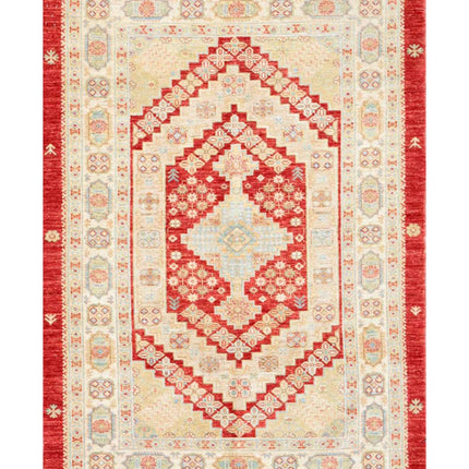 Ziegler 4' 10" X 6' 10" Hand Knotted Wool Rug 4' 10" X 6' 10" (147 X 208) / Red / Wool