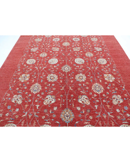 Ziegler 9' 0" X 11' 6" Hand Knotted Wool Rug 9' 0" X 11' 6" (274 X 351) / Red / Wool