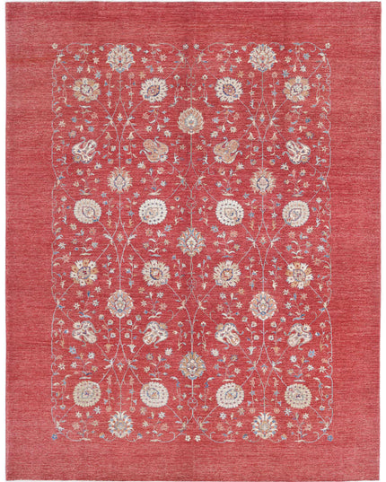 Ziegler 9' 0" X 11' 6" Hand Knotted Wool Rug 9' 0" X 11' 6" (274 X 351) / Red / Wool